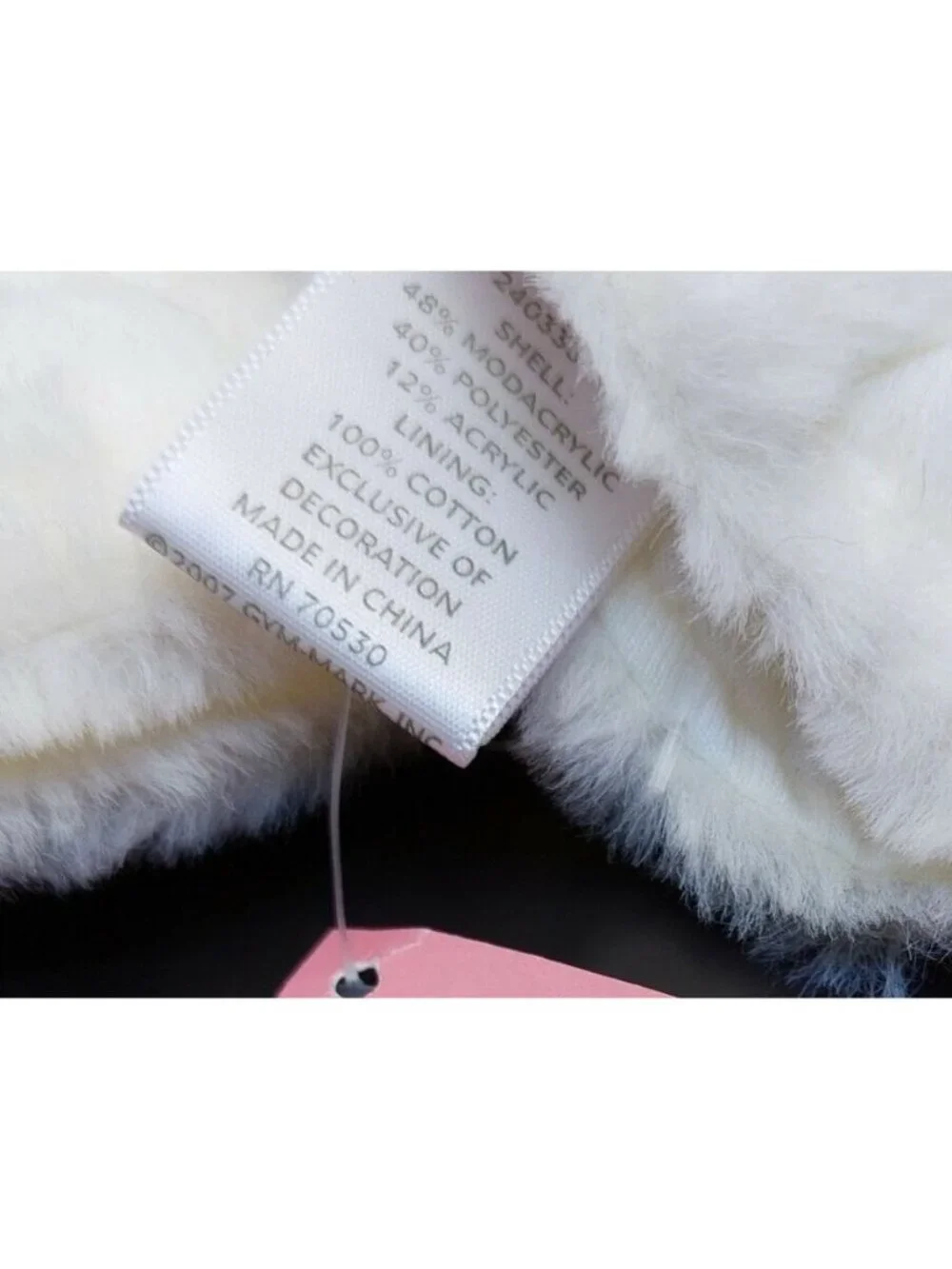 Gymboree Animal Party size 0-12 months Cream White Pink Paw Mittens Furry NWT